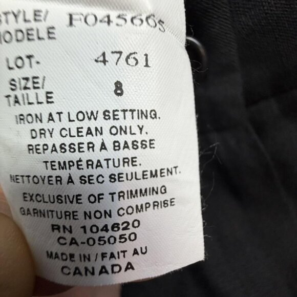 Josef Pants Womens 8 Black Linen Viscose Wide Leg Cuffed Hem Dress Trousers - Picture 5 of 11